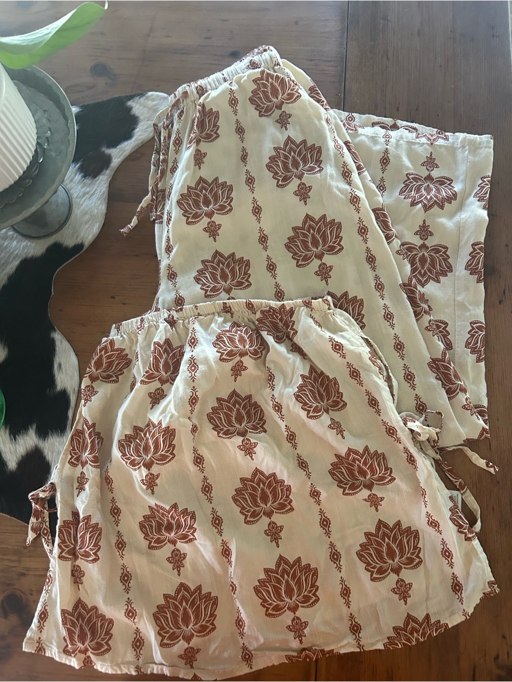 Women’s Cream Boho Print set